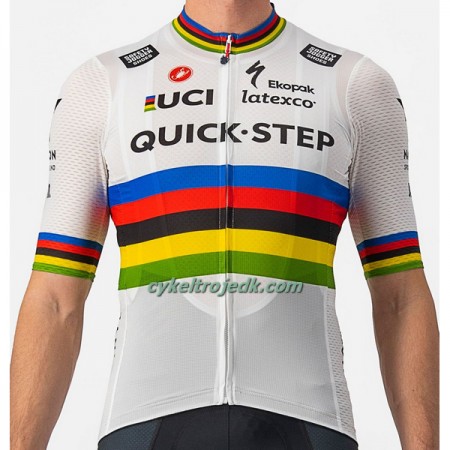 Cykeltrøje 2022 Quick-Step Alpha Vinyl Verdens Mesterskab Flerfarvet Hvid